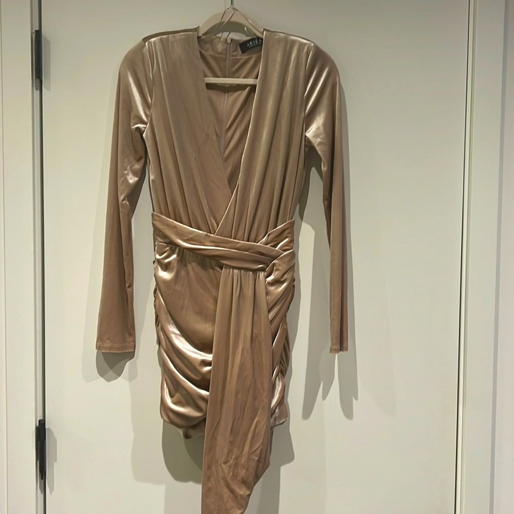 Metallic velvet mini dress